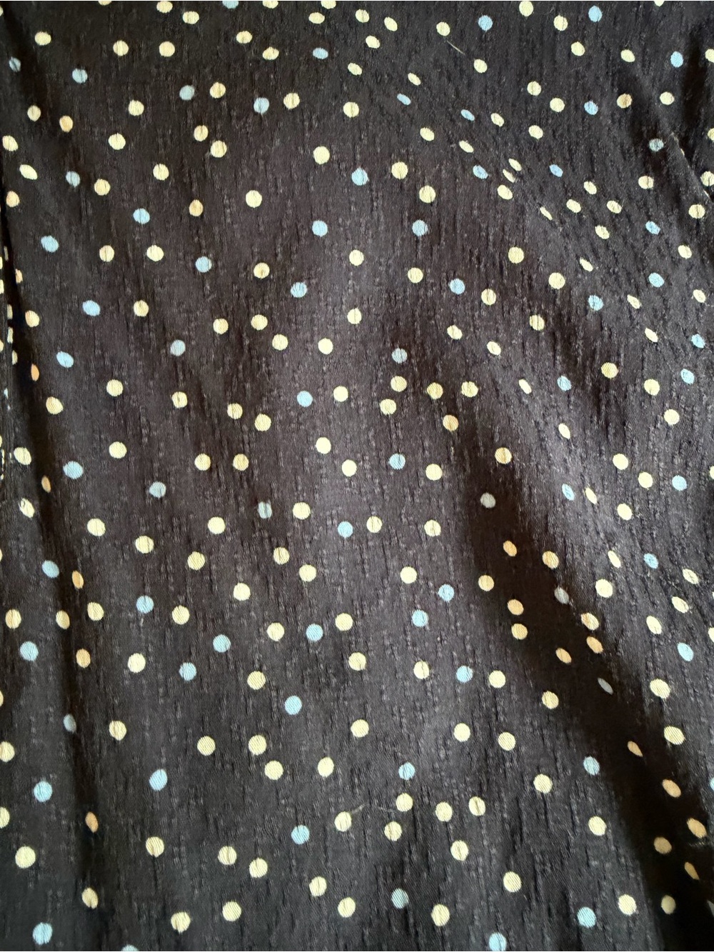 Croft & barrow plus size 3/4 sleeve button navy polka dot preppy workwear blouse - Picture 3 of 7